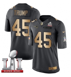 Nike Patriots #45 Donald Trump Black Super Bowl LI 51 Mens Stitched NFL Limited Gold Salute To Service Jersey Nike Patriots #45 Donald Trump Black Super Bowl LI 51 Mens Stitched NFL Limited Gold Salute To Service Jersey