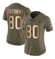 Nike Patriots #80 Jordan Matthews Olive Gold Womens Stitched NFL Limited 2017 Salute to Service Jersey Nike Patriots #80 Jordan Matthews Olive Gold Womens Stitched NFL Limited 2017 Salute to Service Jersey