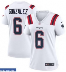 Women New England Patriots 6 Christian Gonzalez White Vapor Limited Jersey Women New England Patriots 6 Christian Gonzalez White Vapor Limited Jersey