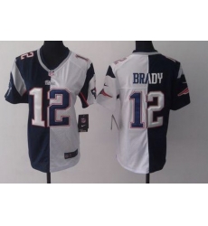 Women New England Patriots Tom Brady White Blue Split Limited Jersey Women New England Patriots Tom Brady White Blue Split Limited Jersey