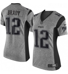 Womens Nike New England Patriots 12 Tom Brady Limited Gray Gridiron NFL Jersey Womens Nike New England Patriots 12 Tom Brady Limited Gray Gridiron NFL Jersey