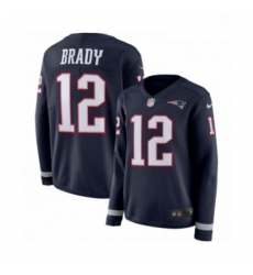 Womens Nike New England Patriots 12 Tom Brady Limited Navy Blue Therma Long Sleeve NFL Jersey Womens Nike New England Patriots 12 Tom Brady Limited Navy Blue Therma Long Sleeve NFL Jersey