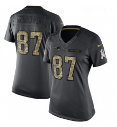 Womens Nike New England Patriots 87 Rob Gronkowski Limited Black 2016 Salute to Service NFL Jersey Womens Nike New England Patriots 87 Rob Gronkowski Limited Black 2016 Salute to Service NFL Jersey