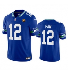 Men Seattle Seahawks 12 Fan Royal 2023 F U S E Throwback With John Madden Patch Vapor Limited Stitched Football Jersey Men Seattle Seahawks 12 Fan Royal 2023 F U S E Throwback With John Madden Patch Vapor Limited Stitched Football Jersey
