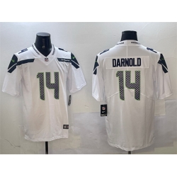 Men Seattle Seahawks 14 Sam Darnold White 2025 Vapor Limited Stitched Football Jersey