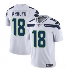 Men Seattle Seahawks 18 Elijah Arroyo White 2025 Draft Vapor Limited Stitched Football Jersey