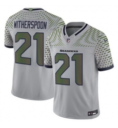 Men Seattle Seahawks 21 Devon Witherspoon Grey 2025 F U S E Rivalries Vapor Untouchable Limited Stitched Football Jersey