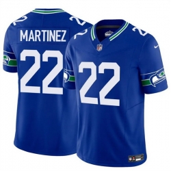 Men Seattle Seahawks 22 Damien Martinez Royal 2025 F U S E Throwback Vapor Limited Stitched Football Jersey