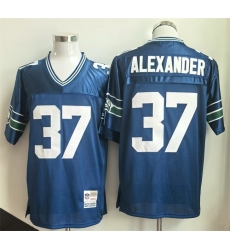 Men Seattle Seahawks 37 KShaun Alexander Royal Throwback Stitched Football Jersey