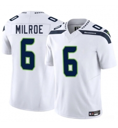 Men Seattle Seahawks 6 Jalen Milroe White 2025 Draft F U S E  Vapor Untouchable Limited Stitched Football Jersey
