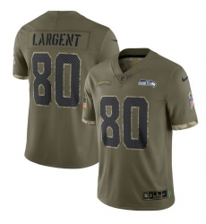 Men Seattle Seahawks 80 Steve Largent Olive 2022 Salute To Service Limited Stitched Jersey Men Seattle Seahawks 80 Steve Largent Olive 2022 Salute To Service Limited Stitched Jersey