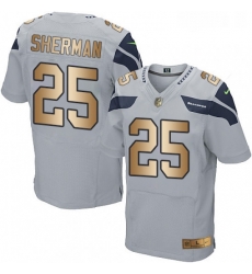 Mens Nike Seattle Seahawks 25 Richard Sherman Elite GreyGold Alternate NFL Jersey Mens Nike Seattle Seahawks 25 Richard Sherman Elite GreyGold Alternate NFL Jersey