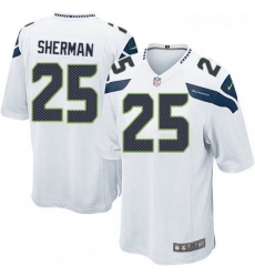 Mens Nike Seattle Seahawks 25 Richard Sherman Game White NFL Jersey Mens Nike Seattle Seahawks 25 Richard Sherman Game White NFL Jersey
