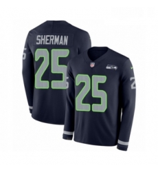 Mens Nike Seattle Seahawks 25 Richard Sherman Limited Navy Blue Therma Long Sleeve NFL Jersey Mens Nike Seattle Seahawks 25 Richard Sherman Limited Navy Blue Therma Long Sleeve NFL Jersey