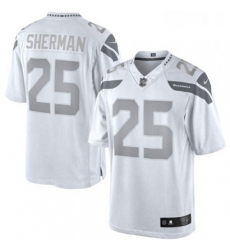 Mens Nike Seattle Seahawks 25 Richard Sherman Limited White Platinum NFL Jersey Mens Nike Seattle Seahawks 25 Richard Sherman Limited White Platinum NFL Jersey