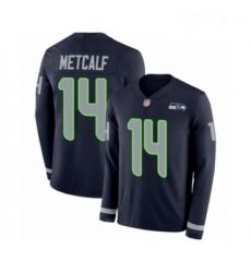 Mens Seattle Seahawks 14 DK Metcalf Limited Navy Blue Therma Long Sleeve Football Jersey Mens Seattle Seahawks 14 DK Metcalf Limited Navy Blue Therma Long Sleeve Football Jersey