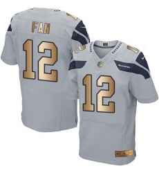 Nike Seahawks #12 Fan Grey Alternate Mens Stitched NFL Elite Gold Jersey Nike Seahawks #12 Fan Grey Alternate Mens Stitched NFL Elite Gold Jersey