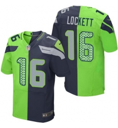 Nike Seahawks #16 Tyler Lockett Steel Blue Green Mens Stitched NFL Elite Split Jersey Nike Seahawks #16 Tyler Lockett Steel Blue Green Mens Stitched NFL Elite Split Jersey