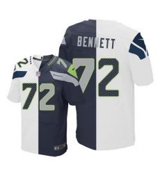 Nike Seahawks #72 Michael Bennett White Steel Blue Mens Stitched NFL Elite Split Jersey Nike Seahawks #72 Michael Bennett White Steel Blue Mens Stitched NFL Elite Split Jersey