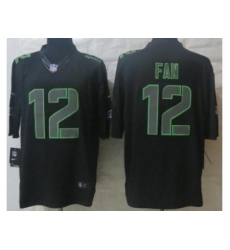 Nike Seattle Seahawks 12 Fan Black Impact Limited NFL Jersey Nike Seattle Seahawks 12 Fan Black Impact Limited NFL Jersey