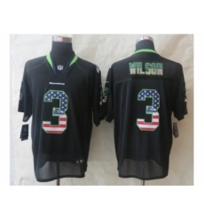 Nike Seattle Seahawks 3 Russell Wilson Black Elite USA Flag Fashion NFL Jersey Nike Seattle Seahawks 3 Russell Wilson Black Elite USA Flag Fashion NFL Jersey