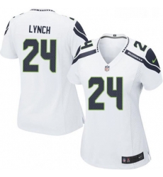 Womens Nike Seattle Seahawks 24 Marshawn Lynch Game White NFL Jersey Womens Nike Seattle Seahawks 24 Marshawn Lynch Game White NFL Jersey