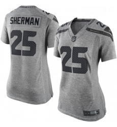 Womens Nike Seattle Seahawks 25 Richard Sherman Limited Gray Gridiron NFL Jersey Womens Nike Seattle Seahawks 25 Richard Sherman Limited Gray Gridiron NFL Jersey