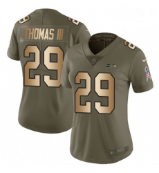 Womens Nike Seattle Seahawks 29 Earl Thomas III Limited OliveGold 2017 Salute to Service NFL Jersey Womens Nike Seattle Seahawks 29 Earl Thomas III Limited OliveGold 2017 Salute to Service NFL Jersey
