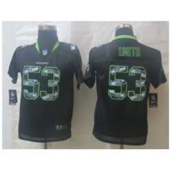Youth Nike Seattle Seahawks #53 Smith Black Jerseys(Lights Out Stitched)