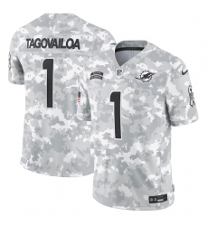 Men Miami Dolphins 1 Tua Tagovailoa 2024 Arctic Camo Salute To Service Limited Stitched Football Jersey Men Miami Dolphins 1 Tua Tagovailoa 2024 Arctic Camo Salute To Service Limited Stitched Football Jersey