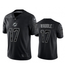 Men Miami Dolphins 17 Jaylen Waddle Black Reflective Limited Stitched Football Jersey Men Miami Dolphins 17 Jaylen Waddle Black Reflective Limited Stitched Football Jersey