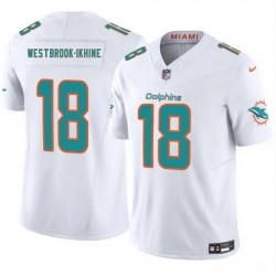 Men Miami Dolphins 18 Nick Westbrook Ikhine White 2025 F U S E  Vapor Limited Stitched Football Jersey