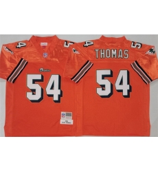 Men Miami Dolphins 54 Zach Thomas Orange Throwback Stitched Football Jersey