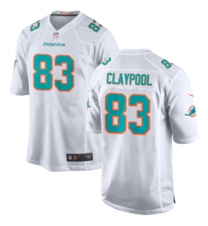 Men Miami Dolphins 83 Chase Claypool White Stitched Game Football Jersey Men Miami Dolphins 83 Chase Claypool White Stitched Game Football Jersey