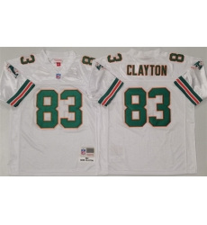 Men Miami Dolphins 83 Mark Clayton White Throwback Stitched Football Jersey
