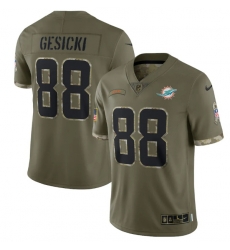 Men Miami Dolphins 88 Mike Gesicki Olive 2022 Salute To Service Limited Stitched Jersey Men Miami Dolphins 88 Mike Gesicki Olive 2022 Salute To Service Limited Stitched Jersey