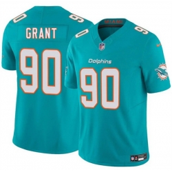 Men Miami Dolphins 90 Kenneth Grant Aqua 2025 Draft F U S E  Vapor Limited Stitched Football Jersey