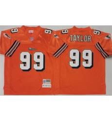 Men Miami Dolphins 99 Jason Taylor Orange Throwback Stitched Football Jersey