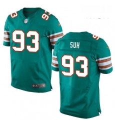 Mens Nike Miami Dolphins 93 Ndamukong Suh Elite Aqua Green Alternate NFL Jersey Mens Nike Miami Dolphins 93 Ndamukong Suh Elite Aqua Green Alternate NFL Jersey