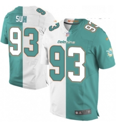 Mens Nike Miami Dolphins 93 Ndamukong Suh Elite Aqua GreenWhite Split Fashion NFL Jersey Mens Nike Miami Dolphins 93 Ndamukong Suh Elite Aqua GreenWhite Split Fashion NFL Jersey