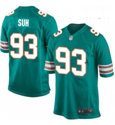 Mens Nike Miami Dolphins 93 Ndamukong Suh Game Aqua Green Alternate NFL Jersey Mens Nike Miami Dolphins 93 Ndamukong Suh Game Aqua Green Alternate NFL Jersey