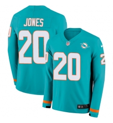 Nike Dolphins 20 Reshad Jones Aqua Green Team Color Men s Stitched NFL Limited Therma Long Sleeve Jersey Nike Dolphins 20 Reshad Jones Aqua Green Team Color Men s Stitched NFL Limited Therma Long Sleeve Jersey