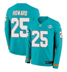Nike Dolphins 25 Xavien Howard Aqua Green Team Color Men s Stitched NFL Limited Therma Long Sleeve Jersey Nike Dolphins 25 Xavien Howard Aqua Green Team Color Men s Stitched NFL Limited Therma Long Sleeve Jersey