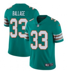 Nike Dolphins #33 Kalen Ballage Aqua Green Alternate Mens Stitched NFL Vapor Untouchable Limited Jersey Nike Dolphins #33 Kalen Ballage Aqua Green Alternate Mens Stitched NFL Vapor Untouchable Limited Jersey