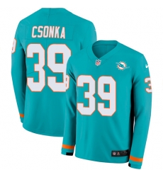 Nike Dolphins 39 Larry Csonka Aqua Green Team Color Men s Stitched NFL Limited Therma Long Sleeve Jersey Nike Dolphins 39 Larry Csonka Aqua Green Team Color Men s Stitched NFL Limited Therma Long Sleeve Jersey