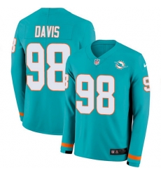 Nike Dolphins 98 Raekwon Davis Aqua Green Team Color Men Stitched NFL Limited Therma Long Sleeve Jersey Nike Dolphins 98 Raekwon Davis Aqua Green Team Color Men Stitched NFL Limited Therma Long Sleeve Jersey