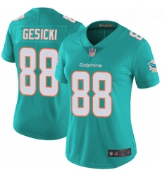 Dolphins #88 Mike Gesicki Aqua Green Team Color Women Stitched Football Vapor Untouchable Limited Jersey Dolphins #88 Mike Gesicki Aqua Green Team Color Women Stitched Football Vapor Untouchable Limited Jersey