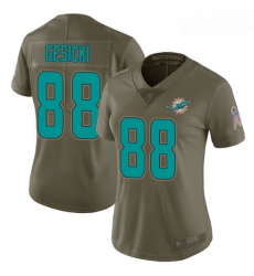 Dolphins #88 Mike Gesicki Olive Women Stitched Football Limited 2017 Salute to Service Jersey Dolphins #88 Mike Gesicki Olive Women Stitched Football Limited 2017 Salute to Service Jersey