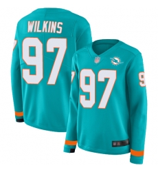 Dolphins 97 Christian Wilkins Aqua Green Team Color Women Stitched Football Limited Therma Long Sleeve Jersey Dolphins 97 Christian Wilkins Aqua Green Team Color Women Stitched Football Limited Therma Long Sleeve Jersey