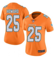 Nike Dolphins 25 Xavien Howard Orange Womens Stitched NFL Limited Rush Jersey Nike Dolphins 25 Xavien Howard Orange Womens Stitched NFL Limited Rush Jersey